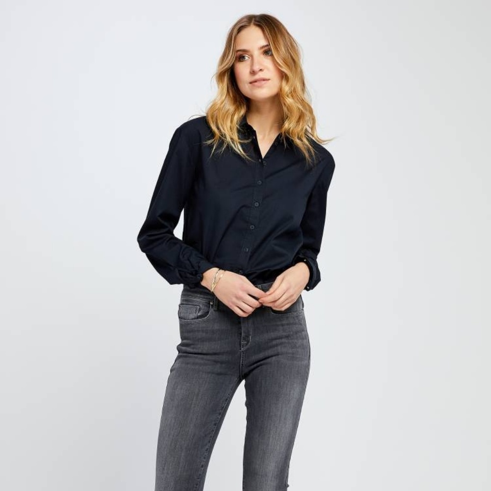 Button Down Navy Blue Top